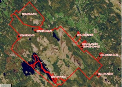 Kälviän Hirsimetsän ja Rantalan Yhteismetsän osuuksia