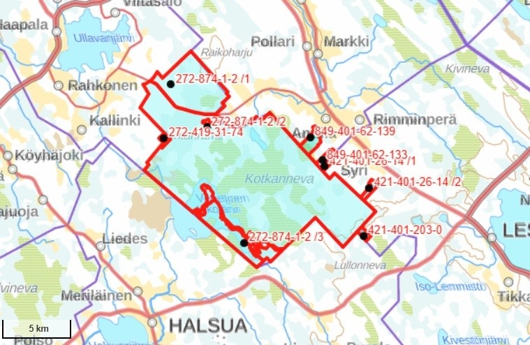 Hirsimetsän kartta