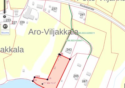 Tieoikeuskartta Katajakumpu Kannus Lestijoki