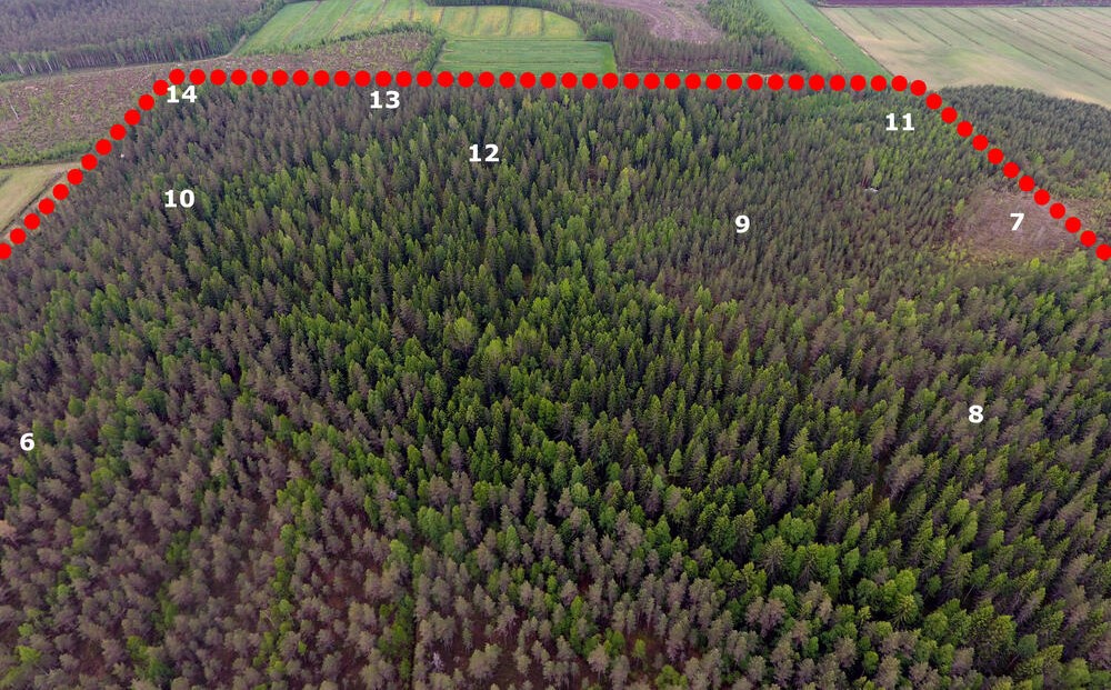 Ilmakuva kuviot ja rajaus