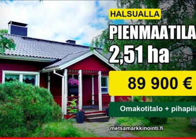 Omakotitalo ja pienmaatila 2,51 ha | Halsua | 89 900 €