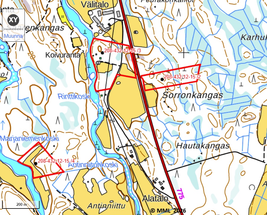 Maastokartta palstat 2 3 ja 4