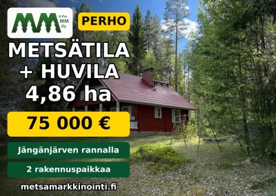 Metsätila  4,86 ha + huvila | Perho | 75 000 €