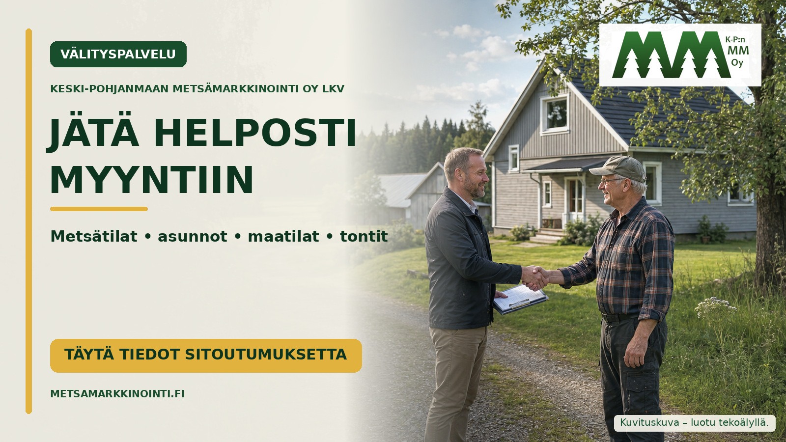 Myymässä metsätilaa Metsämarkkinoinnin kautta