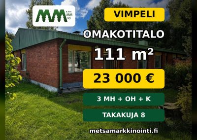 Vimpeli, omakotitalo Takakuja 8 mh 23000 €