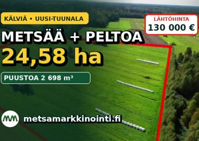 Metsä- ja peltotila 24,58 ha | Kälviä | 130 000 €