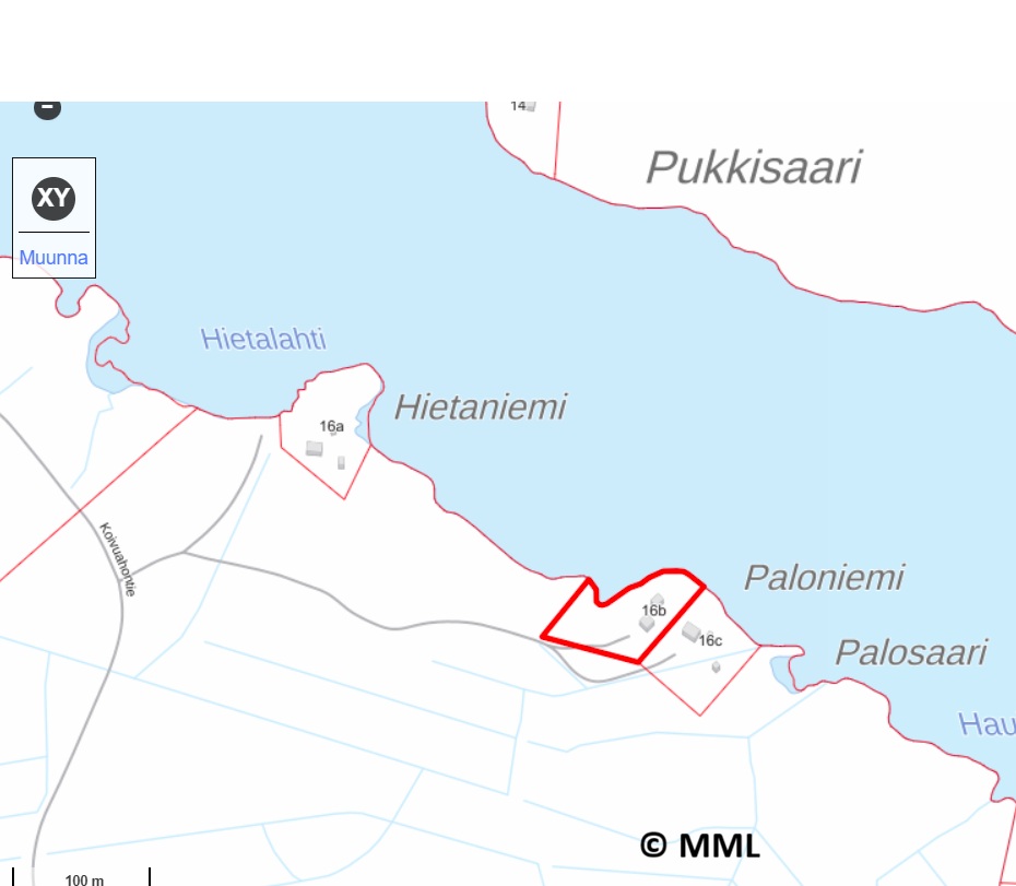 Koivuahontie 16b lähestymiskartta