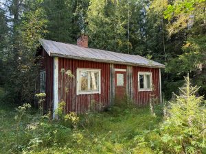 Mökki rannan suunnasta