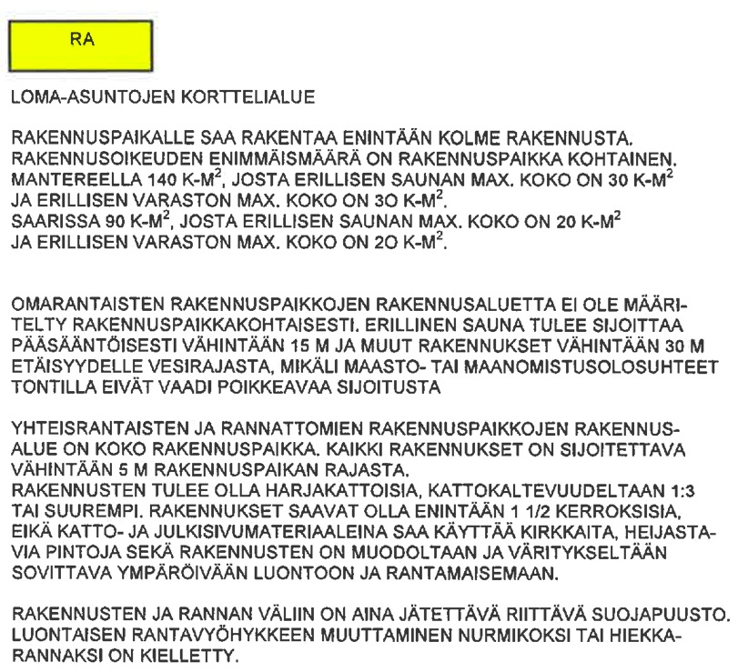 RA kaavamerkintä Vareskari