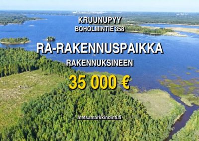 Rantatontti ja vanha mökki Kruunupyy | 3 300 m²   |  35000 €