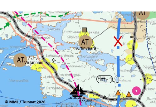 Strateginen yleiskaava ote Kuusamo Takkusalmi