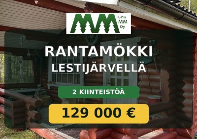 Rantamökki Lestijärvellä – 2 kiinteistöä | 129 000 €
