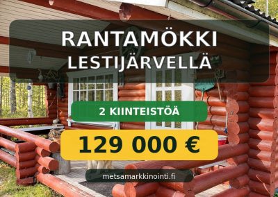 Rantamökki Lestijärvellä – 2 kiinteistöä | 129 000 €